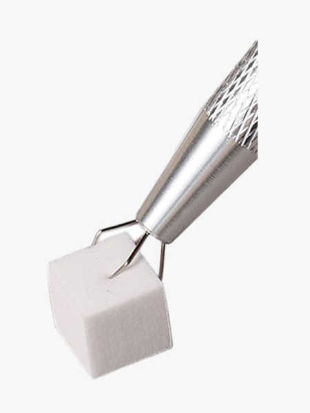 Photo of Nail stamp sponge with Grabbing Pen on light gray background